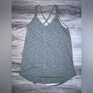 Lularoe xs tank top cross back cute silky gray strappy